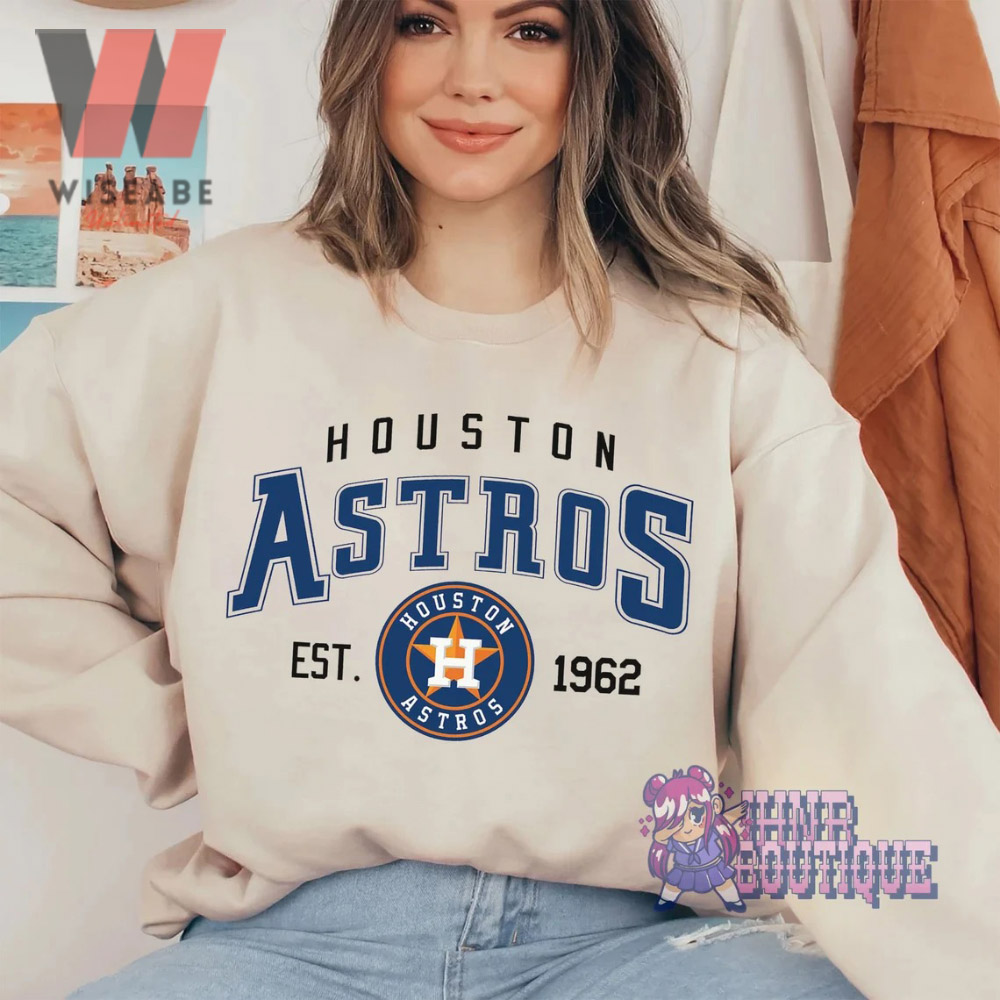 Houston Astros Embroidered Sweatshirt, Gifts for Astros Fans, Astros  Houston Astros - Happy Place for Music Lovers