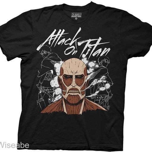 Men’s Attack On Titan Dark Titan Group Adult T-Shirt, Attack On Titan Vintage shirt