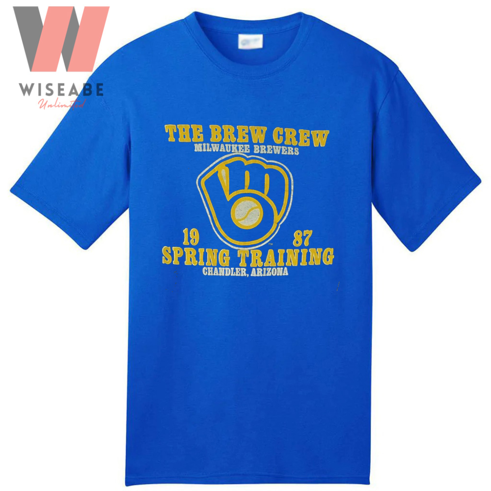 Cheap Milwaukee MLB Brew Crew Blue Brewers T Shirt - Wiseabe Apparels