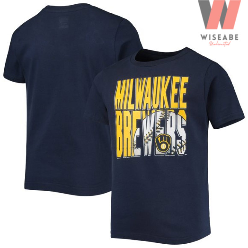 Cheap Logo Milwaukee MLB Blue Brewers Shirt - Wiseabe Apparels