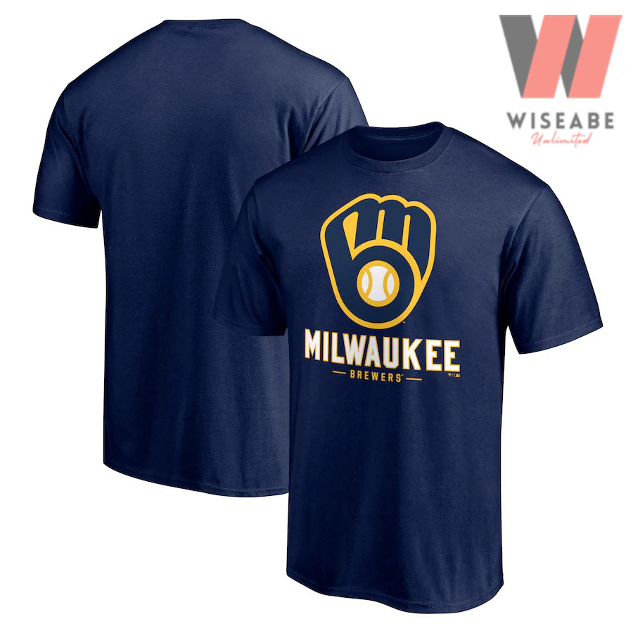 Cheap Logo Milwaukee MLB Blue Brewers Shirt - Wiseabe Apparels