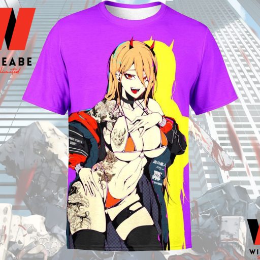 Sexy Power Chainsaw Man T Shirt, Anime Waifu Shirt