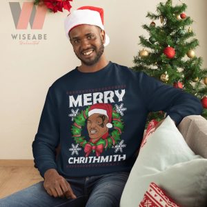 Cheap Merry Chrithmith Mike Tyson Wreath Christmas Ugly Sweatshirt