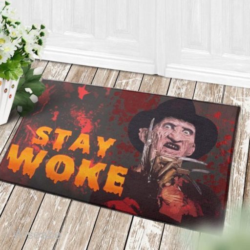 Freddy Stay Woke Horror Halloween Doormat ,  Halloween Front Door Decoration