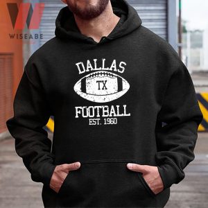 Retro NLF Football Team Navy Blue Cowboys Long Sleeve Shirt