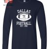 Retro NFL Football Team Navy Blue Cowboys Long Sleeve Shirt