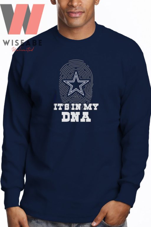 Unique NFL Texas Football Team Fingerprint Its My DNA Dallas Cowboys Long Sleeve Shirt