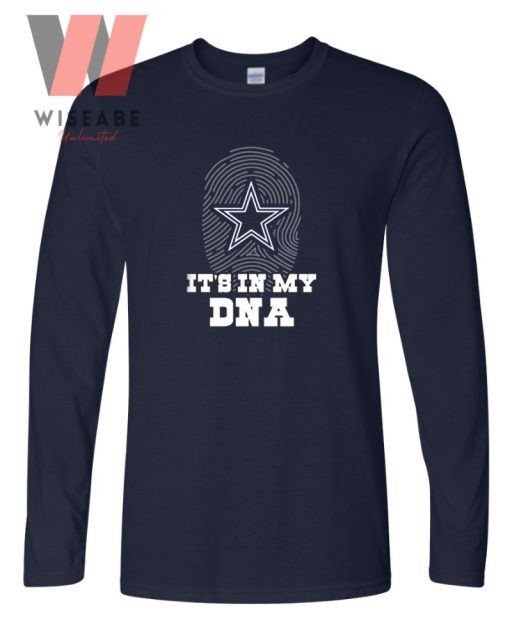 Unique NFL Texas Football Team Fingerprint Its My DNA Dallas Cowboys Long Sleeve Shirt