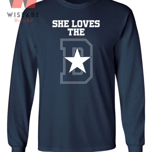 Cheap NFL Texas Football Team Navy Blue Womens Dallas Cowboys Long Sleeve Shirt