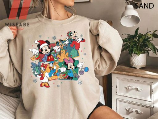 Retro Happy Xmas Day Mickey And Friends Disney Christmas Sweatshirt