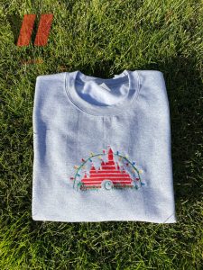 Embroidered Merry Christmas Disney World Crewneck Sweatshirt