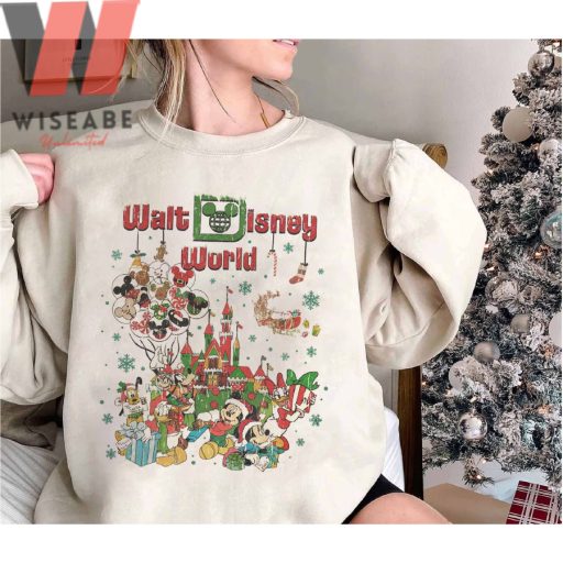 Vintage Walt Disney World Happy Christmas With Mickey Christmas Sweatshirt