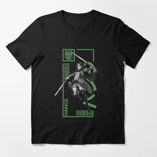 Hange Zoe Attack On Titan Typography 3 Essential T-Shirt, Attack On Titan Vintage Shirt