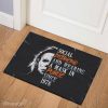 Michael Myers Social Distancing And Wearing A Mask In Public Since 1978 Black Doormat,  Halloween Front Door Decoration