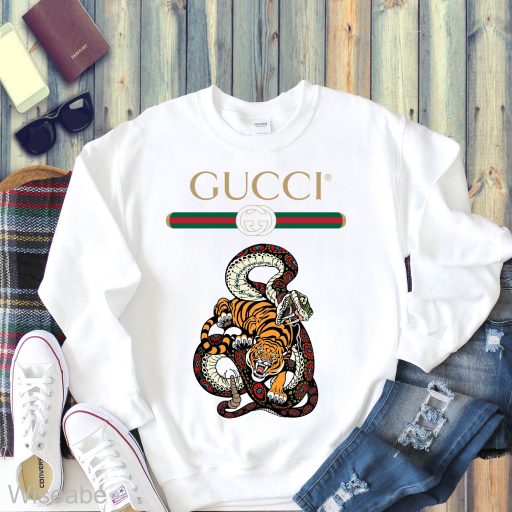 Snake Tiger  Logo Gucci T-Shirt, Gucci Shirt Cheap