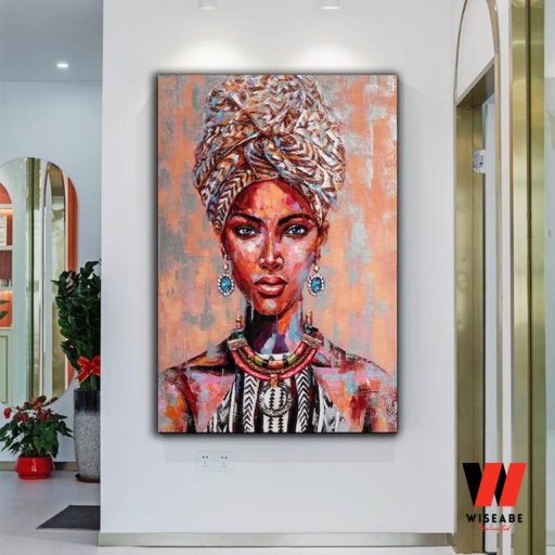 African Woman With Earrings Wall Art Poster, Birthday Gifts For A Black woman