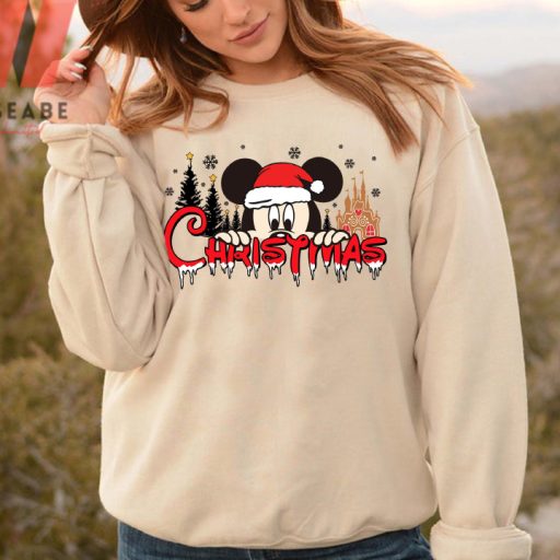 Cute Disney Castle Christmas Tree Mickey Christmas Sweatshirt