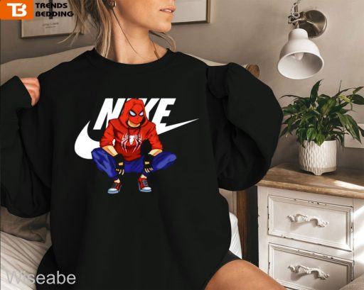 Nike Spider Man Pullover Crewneck Sweatshirt, Cheap Nike  Shirt