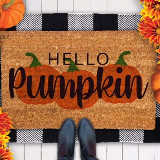 Hello Pumpkin Autumn Vibes Fall Doormat