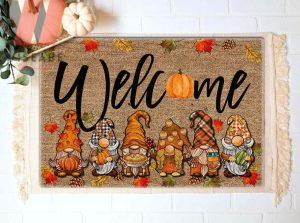 Six Gnomes Happy Thanksgiving Fall Doormat