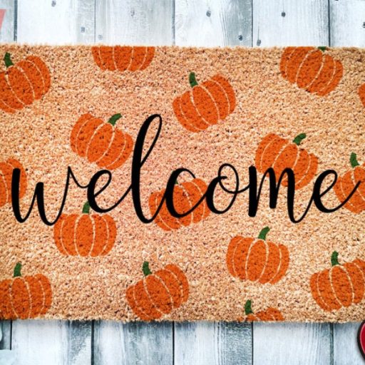 Cheap Pumpkin Patterns Welcome Fall Doormat, Thanksgiving Door Decor