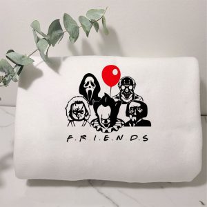 Five Killer Characters Of Horror Film Friends Halloween Hoodie