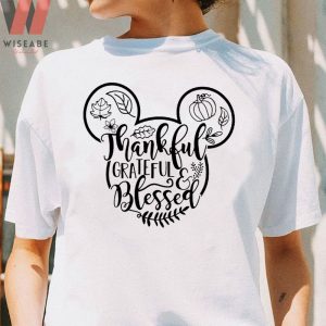 Mickey Mouse Thankful Grateful And Blessed Disney Thanksgiving Shirt