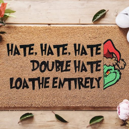 Dr Seuss The Grinch Face Hate Double Hate Loa The Entirely Grinch Door Mat