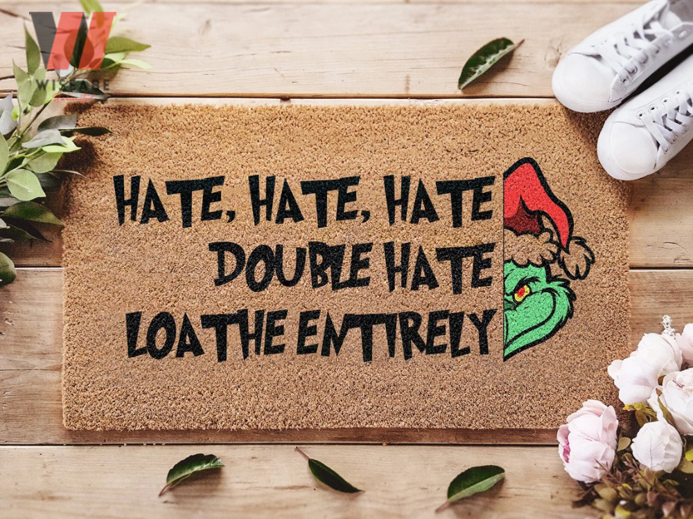 Dr Seuss The Grinch Face Hate Double Hate Loa The Entirely Grinch Door Mat