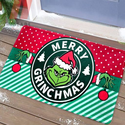 Christmas Merry Grinchmas Grinch Santa Hat Doormat