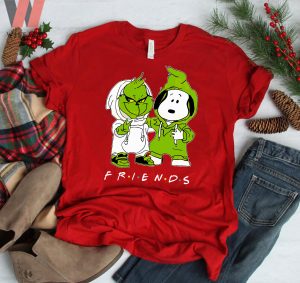 Friend Between Grinch Green And Peanuts Snoopy Christmas T Shirt
