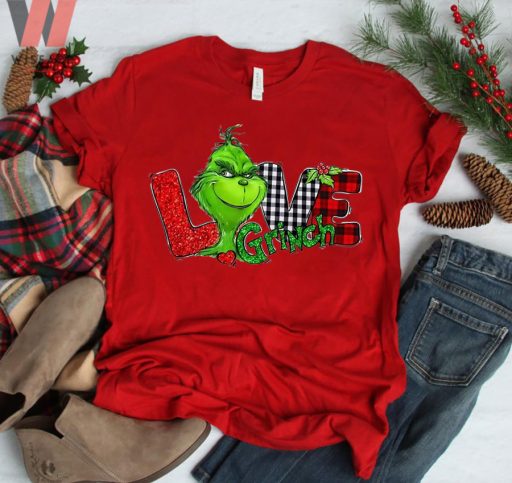 Love With Glitter Grinch Green Christmas T Shirt