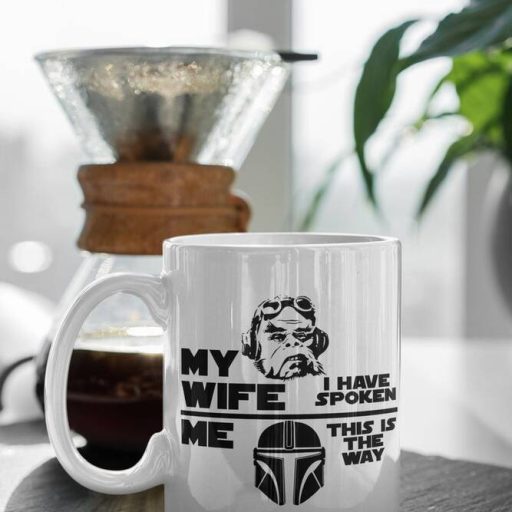 Funny My Wife And Me Difference Mandalorian Coffee Mug, Star Wars Gifts For Her