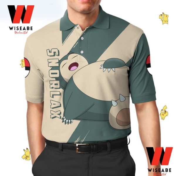 Cheap Snorlax Pokemon Polo Shirt, Pokemon Collared Shirt,Mens Pokemon Shirt