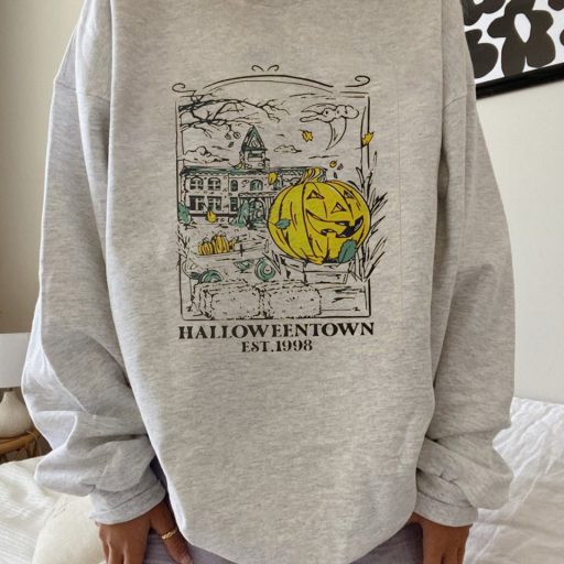 Retro Halloweentown With Pumpkin Disney Halloween Sweatshirt