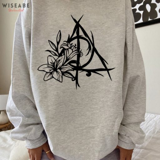 Unique Lily Flower Harry Potter Deathly Hallows Sweatshirt, Harry Potter Merchandise