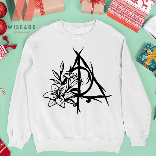 Unique Lily Flower Harry Potter Deathly Hallows Sweatshirt, Harry Potter Merchandise