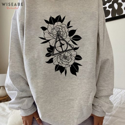 Unique Rose Harry Potter Deathly Hallows Sweatshirt, Harry Potter Merchandise