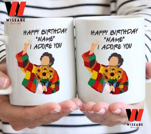 Personalized Happy Birtday I Adore You Harry Styles Mug, Personalized Harry Styles Birthday Gifts