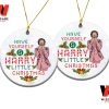 Have yourself a Harry Little Christmas Candy Pattern Pink Shirt Harry Styles Ornament