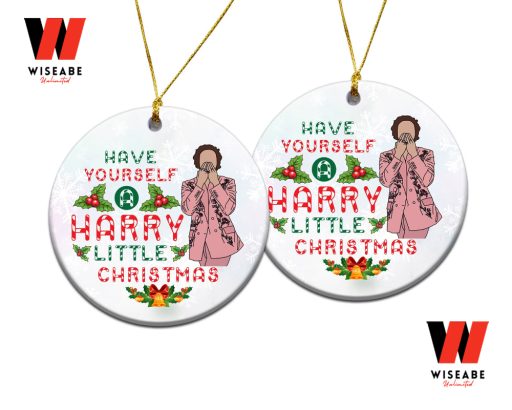 Have yourself a Harry Little Christmas Candy Pattern Pink Shirt Harry Styles Ornament