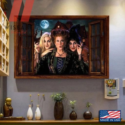 Cute Hocus Pocus Out Of Window Halloween Wall Art