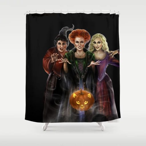 Horror Three Sanderson Sisters Hocus Pocus Shower Curtain