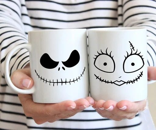 Awesome The Nightmare Before Christmas Jack And Sally Coffee Mug