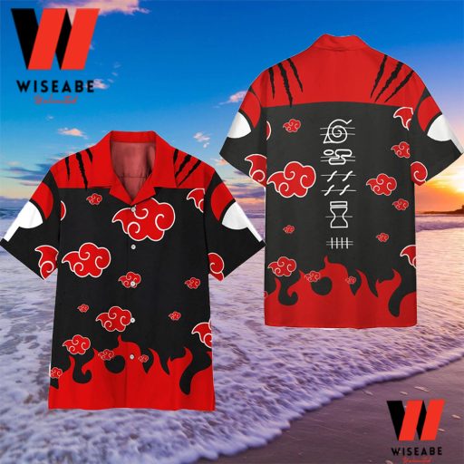 Red Cloud Akatsuki Tropical Naruto Anime Hawaiian Shirt, Naruto Merchandise