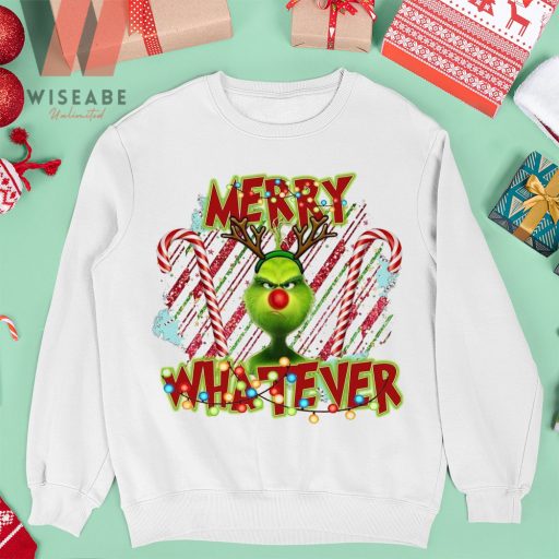 Cute Green Grinch Merry Whatever Christmas Candy The Grinch Sweatshirt