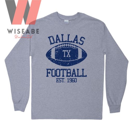 Retro NFL Texas Football Team White Cowboys Long Sleeve Shirt