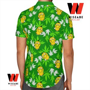 Cheap Green Tropical Leaves Psyduck Pokemon Hawaiian Shirt