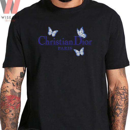 Cheap Butterfly Paris Christian Dior Embroidred Shirt, Christian Dior T Shirt Womens