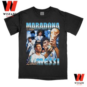 Vintage Maradona And Messi World Cup Champions Shirt